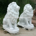 Western style outdoor sitting marble stone lion a pair of lion sculpture